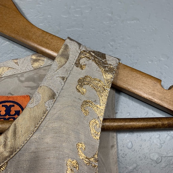 TORY BURCH NEW Maggie Gold Foil Jaquard Dress Sz 2 - Picture 7 of 7